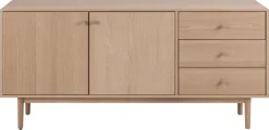 ACTONA GROUP Anrichte »Aston« Sideboard, Eiche/furnier, 2 Türen, 2 Böden, 3 Schubladen, 160 cm