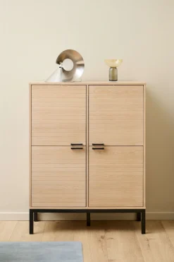ACTONA GROUP Anrichte »Kensington« Schrank, 4 Türen und 6 Böden weiss pigmentiert Eiche, 91x40x120cm