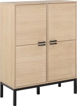 ACTONA GROUP Anrichte »Kensington« Schrank, 4 Türen und 6 Böden weiss pigmentiert Eiche, 91x40x120cm