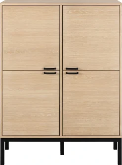 ACTONA GROUP Anrichte »Kensington« Schrank, 4 Türen und 6 Böden weiss pigmentiert Eiche, 91x40x120cm