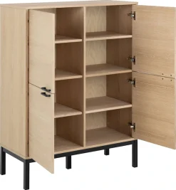 ACTONA GROUP Anrichte »Kensington« Schrank, 4 Türen und 6 Böden weiss pigmentiert Eiche, 91x40x120cm