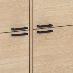 ACTONA GROUP Anrichte »Kensington« Schrank, 4 Türen und 6 Böden weiss pigmentiert Eiche, 91x40x120cm
