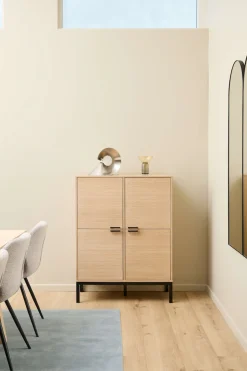 ACTONA GROUP Anrichte »Kensington« Schrank, 4 Türen und 6 Böden weiss pigmentiert Eiche, 91x40x120cm