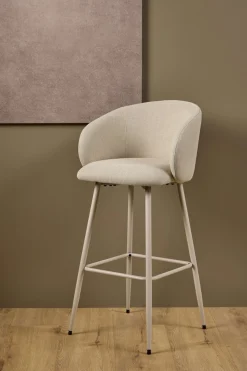 ACTONA GROUP Barhocker »Eleanor« Set, 2 Stk. tlg. Barhocker, Basel beige, Gestell grau rau, 2 Stk