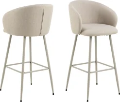ACTONA GROUP Barhocker »Eleanor« Set, 2 Stk. tlg. Barhocker, Basel beige, Gestell grau rau, 2 Stk