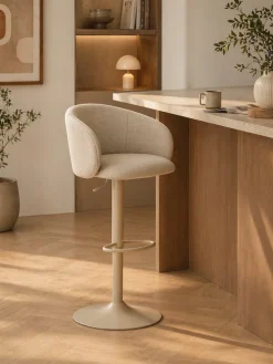 ACTONA GROUP Barhocker »Eleanor gepolstert - drehbar & höhenverstellbar, moderne« 1 Stk. tlg. Bequemer Barstuhl mit Fußstütze und Drehfunktion im Scandi Stil