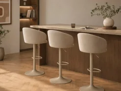ACTONA GROUP Barhocker »Eleanor gepolstert - drehbar & höhenverstellbar, moderne« 1 Stk. tlg. Bequemer Barstuhl mit Fußstütze und Drehfunktion im Scandi Stil