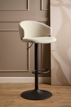 ACTONA GROUP Barhocker »Ella« Set, 2 stk, 2 Stk. tlg. Barhocker, Basel beige, Trompete Gestell matt schwarz rau, 2 Stk