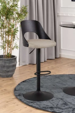 ACTONA GROUP Barhocker »Lucy Barstuhl, Fussstütze, Drehbar, Höhenverstellbar,« Stoff/Furnier, Trompetenfuß, Gasfeder, 2er Set