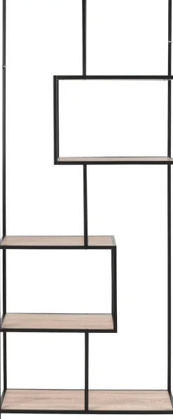 ACTONA GROUP Bücherregal Metallgestell, modernes Design, 5 Einlegeböden, asymmetrische Details