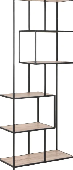 ACTONA GROUP Bücherregal Metallgestell, modernes Design, 5 Einlegeböden, asymmetrische Details
