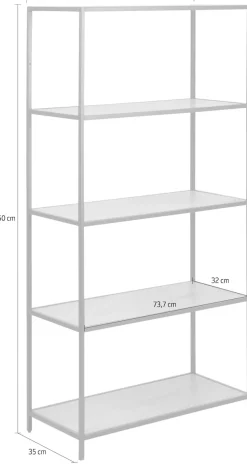 ACTONA GROUP Bücherregal Metallgestell im modernen Industrie-Look, 4 Einlegeböden, Höhe 150 cm