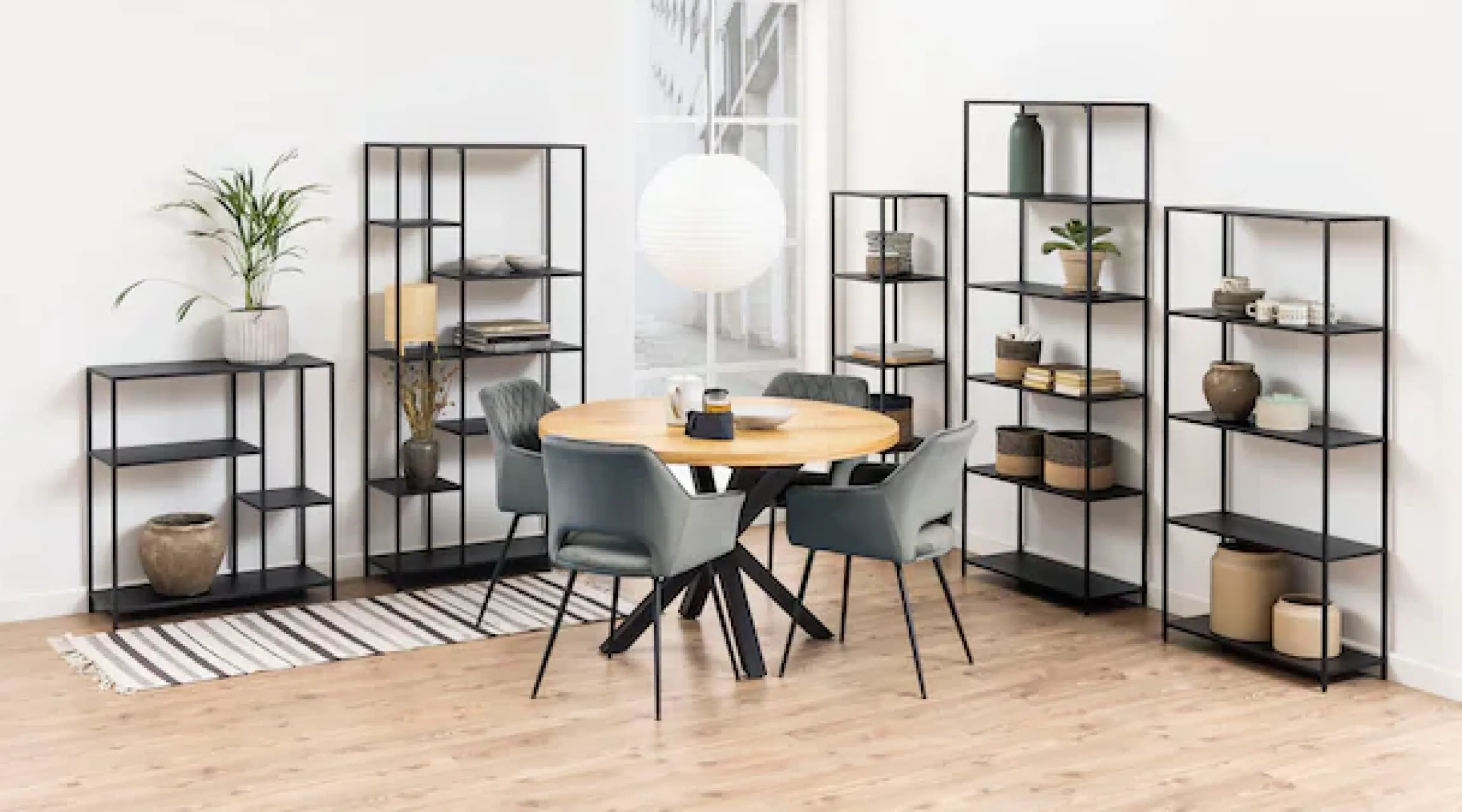 ACTONA GROUP Bücherregal »New York« Regal, Metallgestell in gradliniger Optik, Höhe 86 cm, Assymetrisch