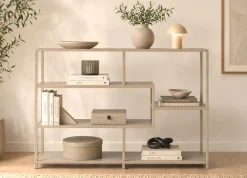 ACTONA GROUP Bücherregal »Seaford - Mehrzweckregal & Raumteiler, modern, Metall« 114x35x78 cm,Asymmetrisch, stabil & viel Stauraum, zeitloses Design, 6 Regalböden