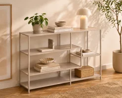 ACTONA GROUP Bücherregal »Seaford - Mehrzweckregal & Raumteiler, modern, Metall« 114x35x78 cm,Asymmetrisch, stabil & viel Stauraum, zeitloses Design, 6 Regalböden