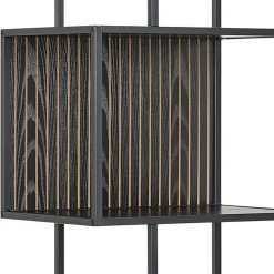 ACTONA GROUP Bücherregal »Seaford, Standregal, Regal, Raumteiler« 77x35x185 cm,schwarzer Stahlrahmen, 5 Regale, Wendemodul, Breite 77 cm