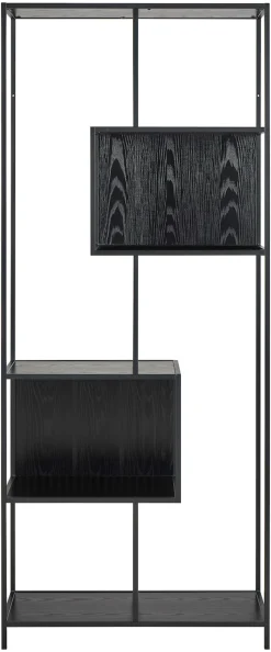 ACTONA GROUP Bücherregal »Seaford, Standregal, Regal, Raumteiler« 77x35x185 cm,schwarzer Stahlrahmen, 5 Regale, Wendemodul, Breite 77 cm