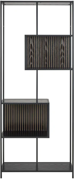 ACTONA GROUP Bücherregal »Seaford, Standregal, Regal, Raumteiler« 77x35x185 cm,schwarzer Stahlrahmen, 5 Regale, Wendemodul, Breite 77 cm