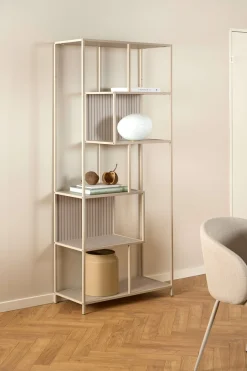 ACTONA GROUP Bücherregal »Seaford, Regal, Standregal, Raumteiler« Regal, grau, asymmetrische Details, wendbare Rückwand, 77x35x185cm