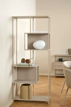 ACTONA GROUP Bücherregal »Seaford, Regal, Standregal, Raumteiler« Regal, grau, asymmetrische Details, wendbare Rückwand, 77x35x185cm