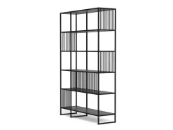ACTONA GROUP Bücherregal »Strington, Regal, Raumteiler, Standregal« (B/T/H: 120/35/185 cm),schwarzer Stahlrahmen, 5 Regale, Marmoroptik, FSC™