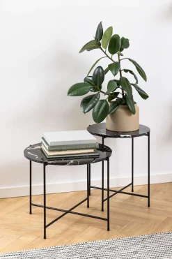 ACTONA GROUP Beistelltisch »Avila« Ecktisch, rund, Tischplatte aus Marmorstein, T: 52 cm