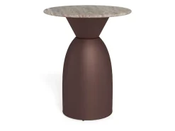 ACTONA GROUP Beistelltisch »Ferrol Kaffeetisch – elegant & kompakt mit grauer Marmorplatte« Grauer Toronto Marmor, mattes Bronze-Stahlgestell. Ø: 40 cm.