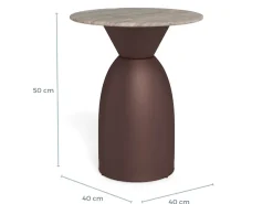 ACTONA GROUP Beistelltisch »Ferrol Kaffeetisch – elegant & kompakt mit grauer Marmorplatte« Grauer Toronto Marmor, mattes Bronze-Stahlgestell. Ø: 40 cm.
