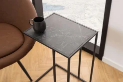 ACTONA GROUP Beistelltisch »Infinity« Ecktisch, Tischplatte in Marmoroptik, Metallgestell, H: 63 cm
