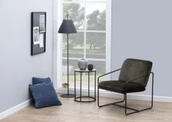 ACTONA GROUP Beistelltisch Metallgestell im modernen Industrie-Look, rund, T: 40 x H: 55 cm