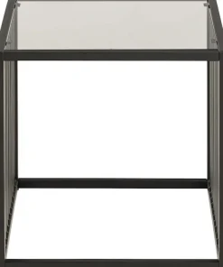 ACTONA GROUP Beistelltisch »Strington, robuster Ecktisch im skandinavischem Design, robust« Ecktisch, Glas, pflegeleicht, vertikalen Metalllamellen, H: 63 cm