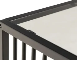 ACTONA GROUP Beistelltisch »Strington, robuster Ecktisch im skandinavischem Design, robust« Ecktisch, Glas, pflegeleicht, vertikalen Metalllamellen, H: 63 cm