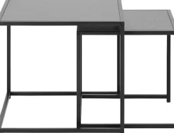 ACTONA GROUP Beistelltisch Set, 2 Stk. tlg. Metallrahmen, Industrie-Look und quadratischer Form, Satz von 2 Stück