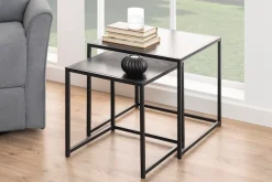 ACTONA GROUP Beistelltisch Set, 2 Stk. tlg. Metallrahmen, Industrie-Look und quadratischer Form, Satz von 2 Stück