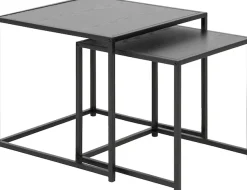 ACTONA GROUP Beistelltisch Set, 2 Stk. tlg. Metallrahmen, Industrie-Look und quadratischer Form, Satz von 2 Stück