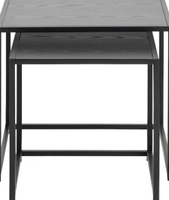 ACTONA GROUP Beistelltisch Set, 2 Stk. tlg. Metallrahmen, Industrie-Look und quadratischer Form, Satz von 2 Stück