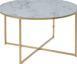 ACTONA GROUP Couchtisch »Alina« mit Marmorprint auf der matten Glasplatte und einem Metallgestell
