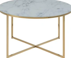ACTONA GROUP Couchtisch »Alina« mit Marmorprint auf der matten Glasplatte und einem Metallgestell