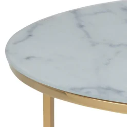 ACTONA GROUP Couchtisch »Alina« mit Marmorprint auf der matten Glasplatte und einem Metallgestell