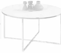 ACTONA GROUP Couchtisch »Alina« mit Marmorprint auf der matten Glasplatte und einem Metallgestell