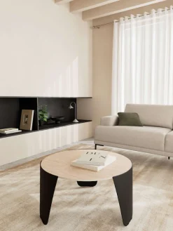 ACTONA GROUP Couchtisch »Altea, Kaffeetisch, Beistelltisch« Tisch, Hellbeige, Ø80x42cm