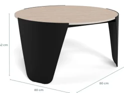 ACTONA GROUP Couchtisch »Altea, Kaffeetisch, Beistelltisch« Tisch, Hellbeige, Ø80x42cm