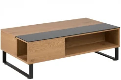 ACTONA GROUP Couchtisch »Azalea« Sofatisch, Kaffeetisch, Glas, Kufengestell, Höhenverstellbar, Stauraum