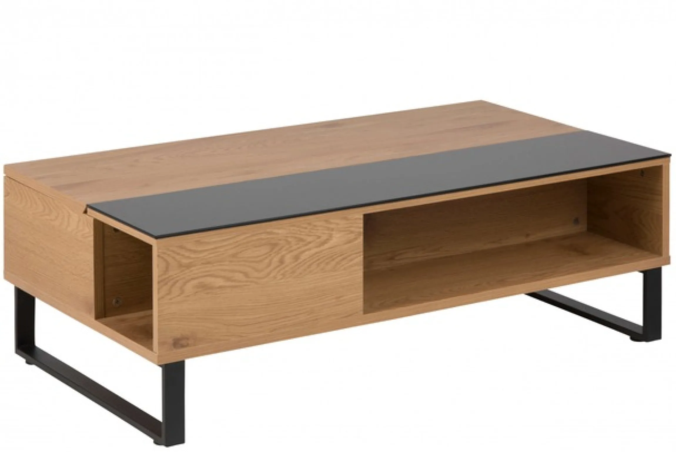 ACTONA GROUP Couchtisch »Azalea« Sofatisch, Kaffeetisch, Glas, Kufengestell, Höhenverstellbar, Stauraum