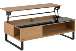 ACTONA GROUP Couchtisch »Azalea« Sofatisch, Kaffeetisch, Glas, Kufengestell, Höhenverstellbar, Stauraum