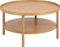 ACTONA GROUP Couchtisch »Banbury, Sofatisch, Wohnzimmertisch« 80x80x42cm,2 Ebenen, Eichenfurnier, runde Form, FSC™