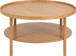 ACTONA GROUP Couchtisch »Banbury, Sofatisch, Wohnzimmertisch« 80x80x42cm,2 Ebenen, Eichenfurnier, runde Form, FSC™