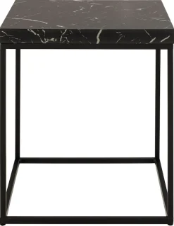 ACTONA GROUP Couchtisch »Barossa Wohnzimmertisch, Beistelltisch, Quadratisch, Sofatisch,« Steinoptik, schwarze Stahlbeine, in weiteren Variationen, B: 40 cm