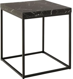 ACTONA GROUP Couchtisch »Barossa Wohnzimmertisch, Beistelltisch, Quadratisch, Sofatisch,« Steinoptik, schwarze Stahlbeine, in weiteren Variationen, B: 40 cm
