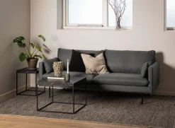 ACTONA GROUP Couchtisch »Barossa Wohnzimmertisch, Beistelltisch, Quadratisch, Sofatisch,« Steinoptik, schwarze Stahlbeine, in weiteren Variationen, B: 40 cm